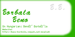 borbala beno business card